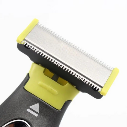 Trimmer facial electric MLG LT-187, fara fir, incarcare USB, cap pivotant, 3 piepteni deistantieri, negru cu verde
