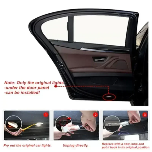 Set 2 Holograme LED cu LOGO BMW pentru Portiere