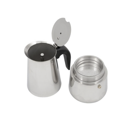 Espressor inox pentru aragaz - capacitate 9 cesti cafea