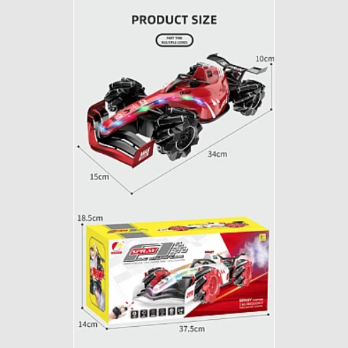 Masina de Jucarie cu Telecomanda F1 Din Plastic Andowl Q RC88 si spray abur