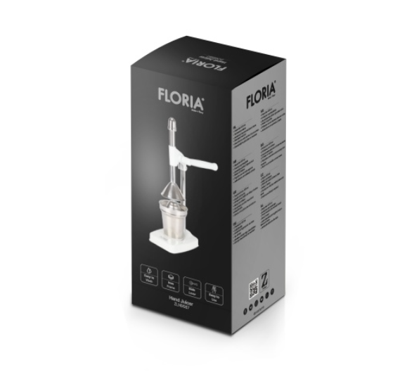 Storcator de citrice Floria ZLN9587 manual, Capacitate 400ml, Vas pentru colectare, Maner din aluminiu