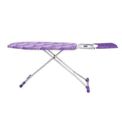 Masa de calcat ZILAN, suprafata de lucru 118x42 cm, blat metalic, suport pentru fierul de calcat, suport rufe