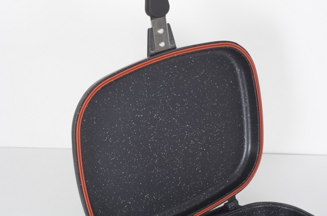 Tigaie dubla ZILAN ZLN-9522,culoare negru Diametru 30 cm, garnitura silicon rezerva