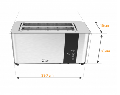 Prajitor de paine Zilan ZLN6234 Argintiun, ecran digital si tactil, putere 1400W, inox