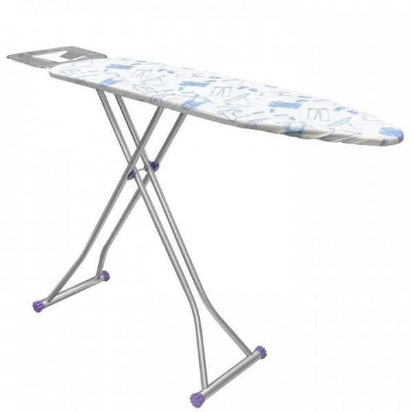 Masa de calcat ZILAN suprafata de lucru 116x35 cm, blat plasa metalica, suport pentru fierul de calcat
