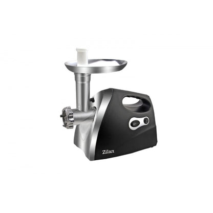 Masina de tocat carne ZILAN Alb 1200W, Tava si panou inox, Accesorii umplut carnati, Functie revers, 1.6kg/min