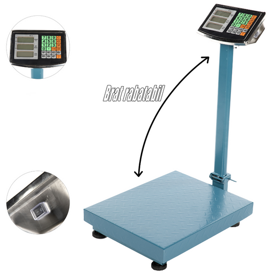 Cantar electronic LIDER MX414 de 600kg brat rabatabil si platforma 45 x 60cm