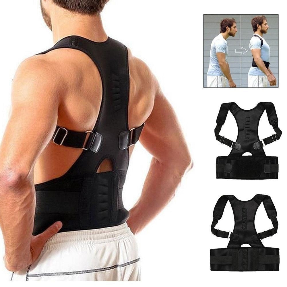 SET PROMO 1+1 CORSET MAGNETIC PENTRU CORECTAREA POZITIEI SPATELUI + Genunchiera elastica ajustabila, Orteza genunchi cu bretele elastice, bandaj pentru genunchi cu compresie respirabila