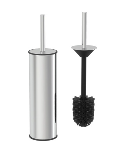 Set de baie Zilan ZLN4605 4 in 1 din inox cu cos menajer de 3 litri, perie WC, suport sapun lichid, suport periute de dinti