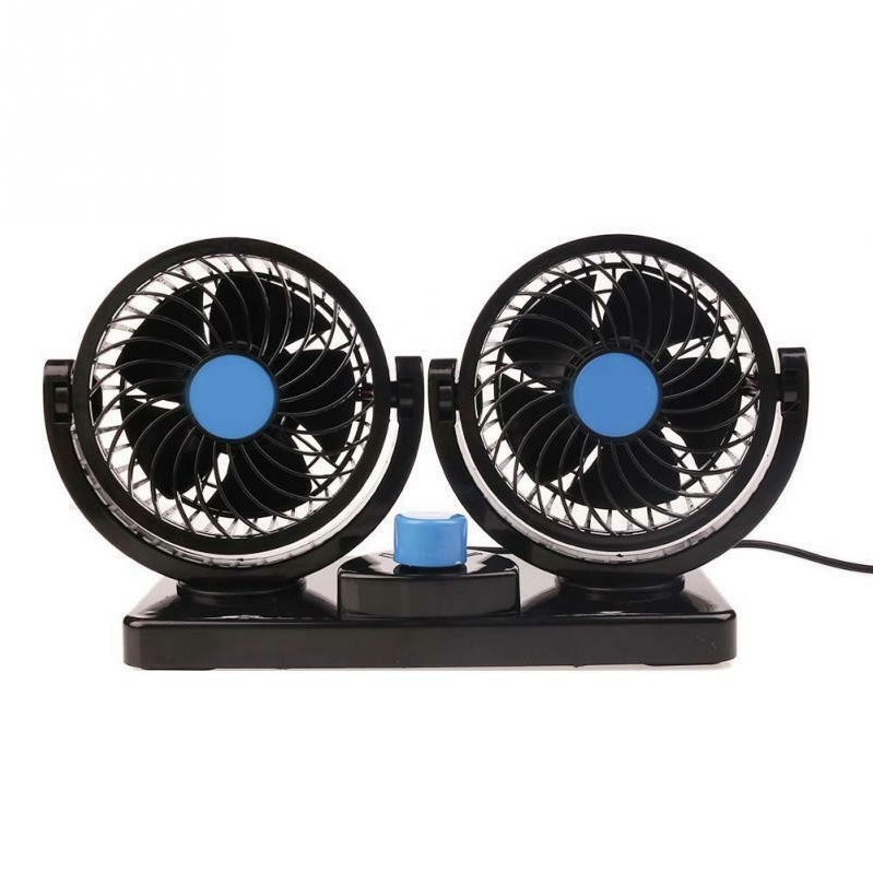 Ventilator auto dublu, rotativ 360°, 2 viteze, 12V, negru