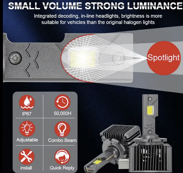 Set 2 becuri auto LED D1S /R 180W/set canbus 23000 lumeni 6000k