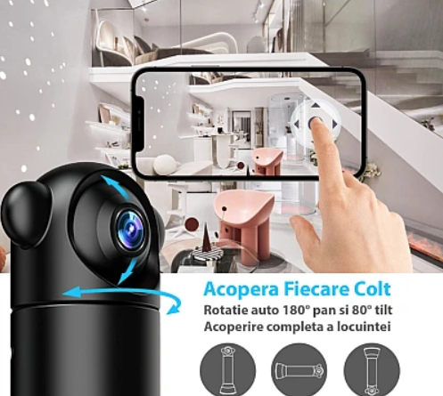 Mini camera supraveghere Andowl Q SX82 4K Wifi rotativa