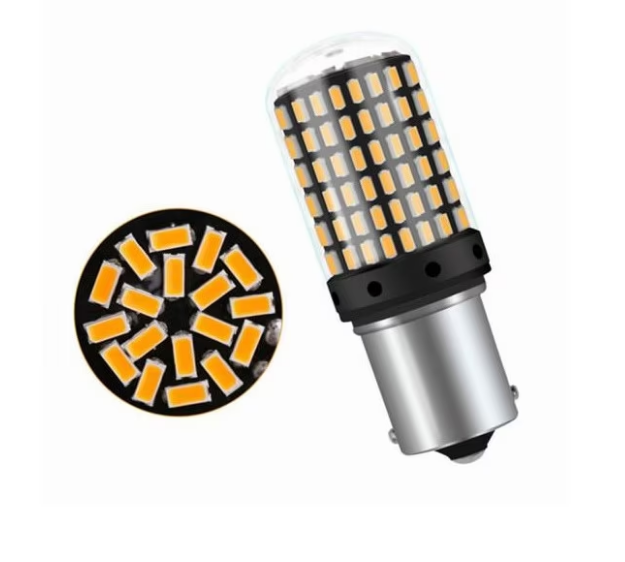 Set 2 Becuri LED Canbus 1156 Pozitie Portocaliu BA15S P21W 144 LED-uri