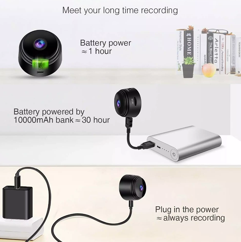 Mini Camera Spion iUni A9, Wireless, VGA 480P, Audio-Video, Night Vision
