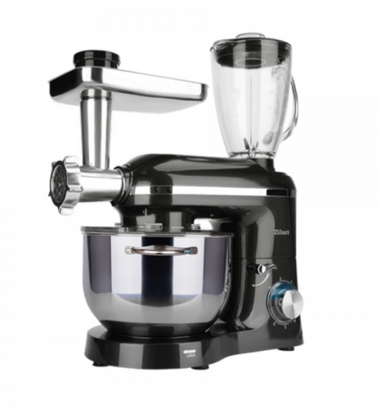 Mixer, blender si masina de tocat 3 in 1 Zilan ZLN1772 Negru, 6+1 nivele de control al vitezei, 1400W