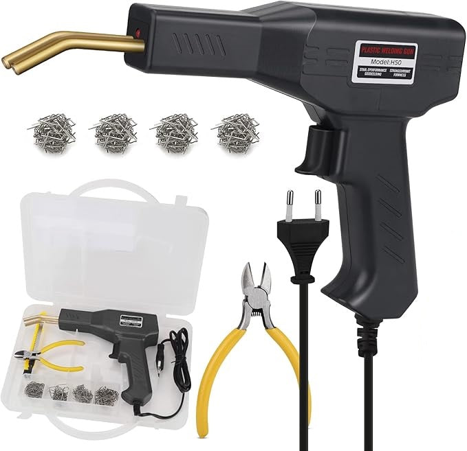 Trusa Pistol de lipit din plastic cu capse termice