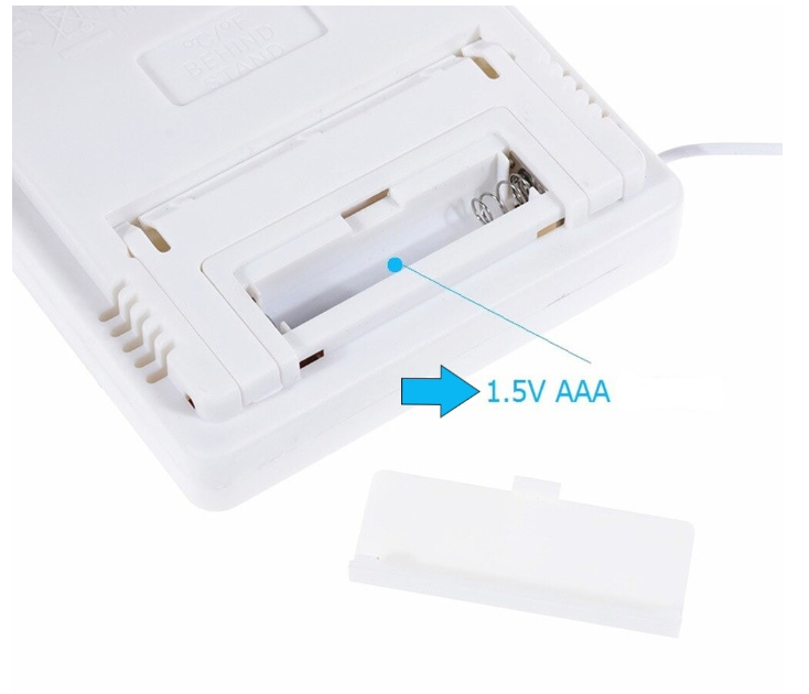Termometru si Higrometru de Camera eOptima® Pro HTC 1, Temperatura, Umiditate, Ceas, Alarma, Valori Minime/Maxime, Senzor Exterior, Profesional, Alb