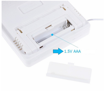Termometru si Higrometru de Camera eOptima® Pro HTC 1, Temperatura, Umiditate, Ceas, Alarma, Valori Minime/Maxime, Senzor Exterior, Profesional, Alb