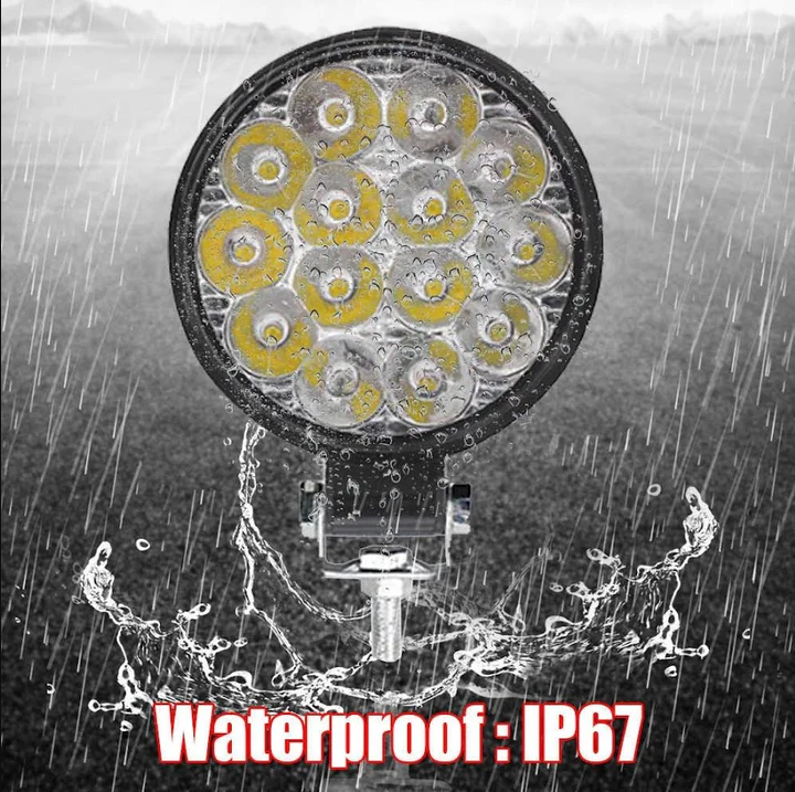 Set 4 Proiectoare LED Rotunde, 14 LED uri, 35mm, 42W SLIM