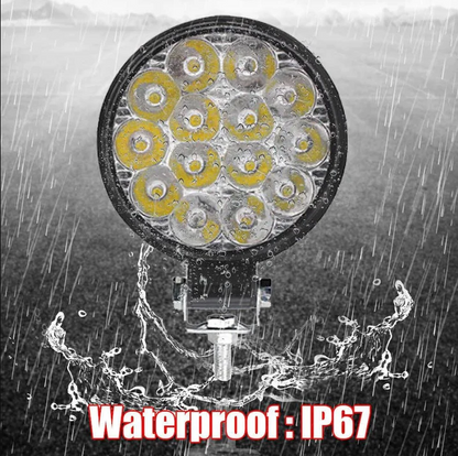 Set 4 Proiectoare LED Rotunde, 14 LED uri, 35mm, 42W SLIM