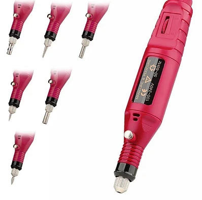 Freza Unghii Roz include 5 pile 5 capete abrazive Viteza Reglabila Semiprofesionala ALIMENTARE USB