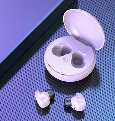 Casti Wireless A4-TWS cu dock de incarcare si design compact alb