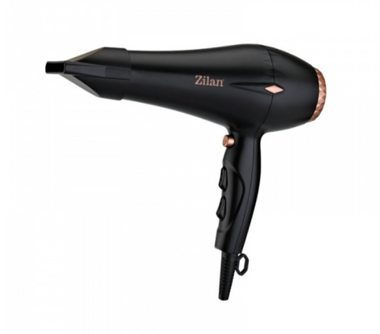 Uscator de par Zilan ZLN-1239, 2200 W, 3 Trepte temperatura, 3 Viteze, Concentrator, Difuzor, Negru
