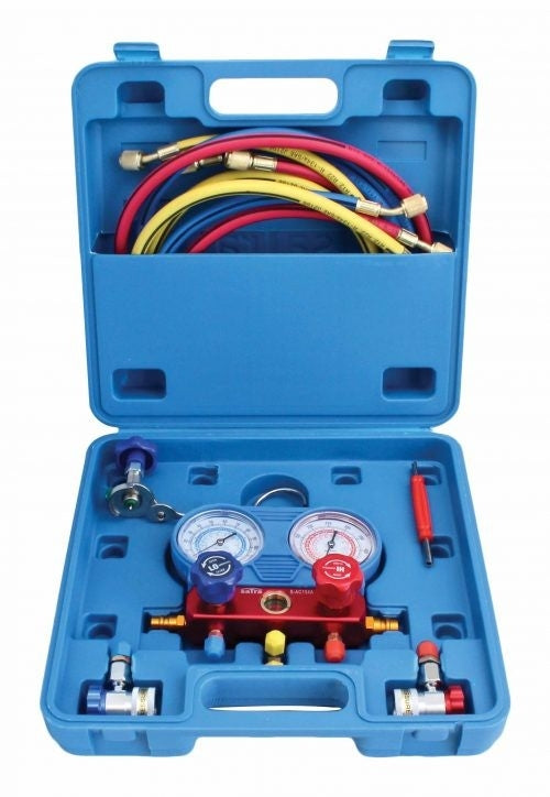 TRUSA TESTARE AER CONDITIONAT KIT MANOMETRE VERIFICARE INCARCARE FREON