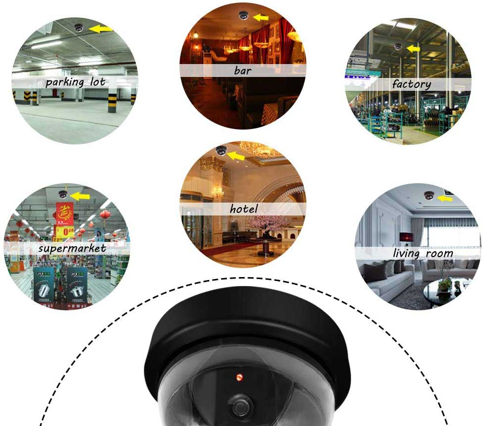 Camera supraveghere video FALSA interior-exterior cu led indicator rosu