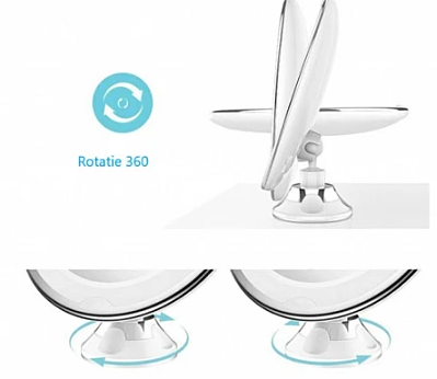 Oglinda Led Machiaj Flexibila cu Ventuza Marire 10x si Iluminare Q TL113