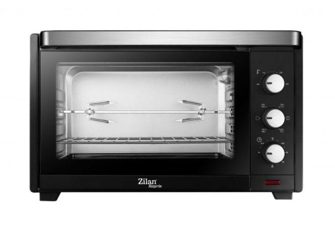 Cuptor electric Zilan ZLN-1024 Rozerin, 2000 W, 45 Litri, Temperatura Reglabila, Geam Duble, Negru