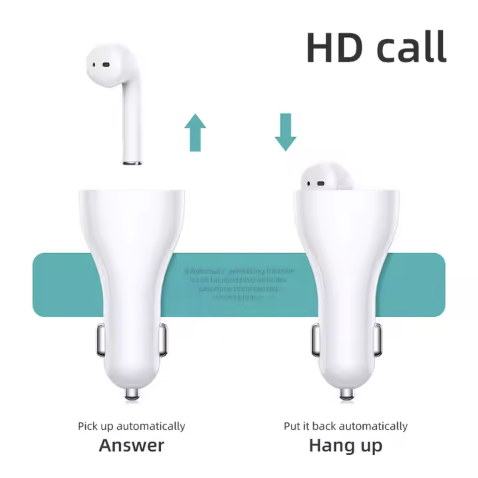 Set 2 in 1 Incarcator auto cu Casca bluetooth