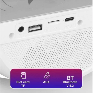 STATIE INCARCARE WIRELESS 3 IN 1 CU LAMPA RGB SI BOXA BLUETOOTH
