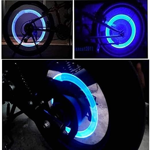 Set 2 Capace ventil pentru auto, bicicleta sau motocicleta, cu LED-uri colorate