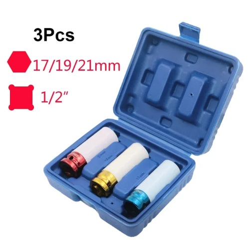 Set 3 chei tubulare impact, profil hexagonal, 17, 19, 21 mm, crom molibden