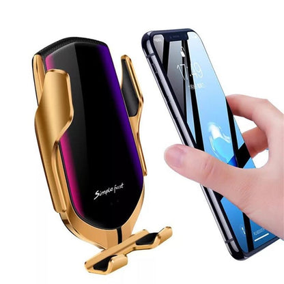 Suport auto pentru telefon r1 cu incarcare wireless functie fast charge Ins-R1