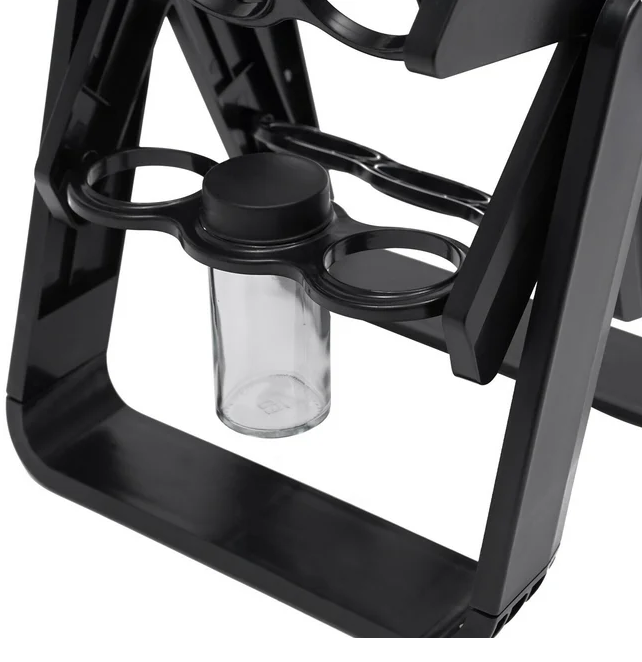 Suport Rotativ Condimente, 18 Sticlute 100ml, Etichete, Creion Alb, Mini Palnie, Economiseste Spatiu, Usor de Montat, Negru
