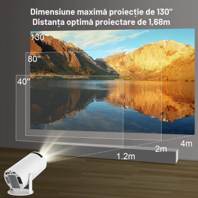 Proiector LCD HD LED cu Difuzoare Incorporate Alb