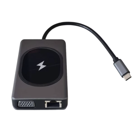 Hub cu 9 porturi diferite Q HU666 si incarcare wireless