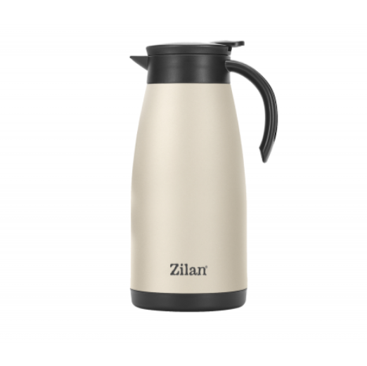 Termos Zilan ZLN0783 crem din inox, capacitate 1.5L, metine rece pana la 24 ore si cald pana la 18 ore