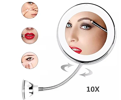 Oglinda Led Machiaj Flexibila cu Ventuza Marire 10x si Iluminare Q TL113