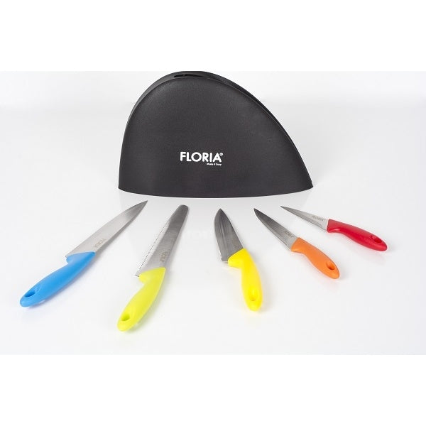Set cutite 5 piese cu suport Floria