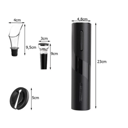 Set tirbuson electric pentru sticle de vin 4 accesorii cutter pentru taierea sigiliului aerator dop cu pompa vid