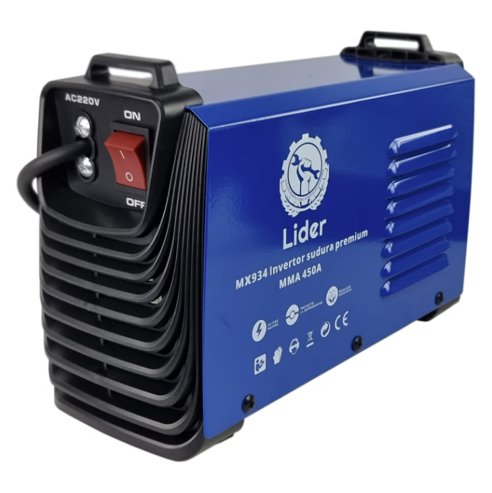 Aparat sudura LIDER PREMIUM MMA 450 A MX934 afisaj electronic cablu 12mm / 3m valiza transport