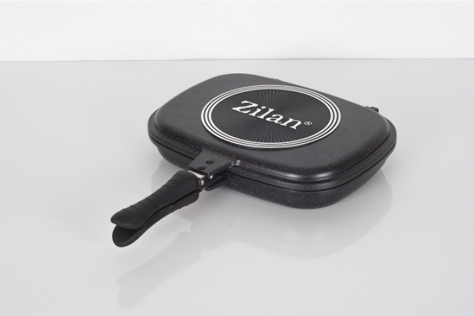 Tigaie dubla ZILAN ZLN-9522,culoare negru Diametru 30 cm, garnitura silicon rezerva
