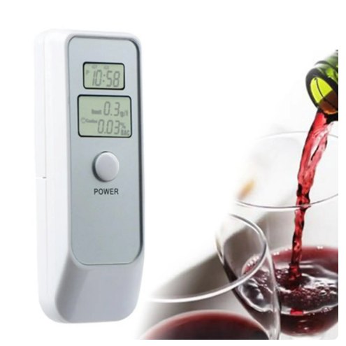 ALCOOL TESTER - ETILOTEST CU DISPLAY LCD , TERMOMETRU SI CEAS PREMIUM QUALITY