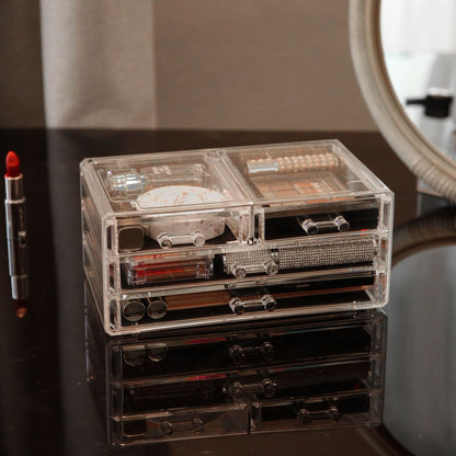 Organizator cu bijuterii și cosmetice Songmics, transparent