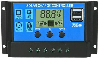 Regulator Controler pentru panou solar, 10A, 12V/24V, Display LCD si 2 porturi USB