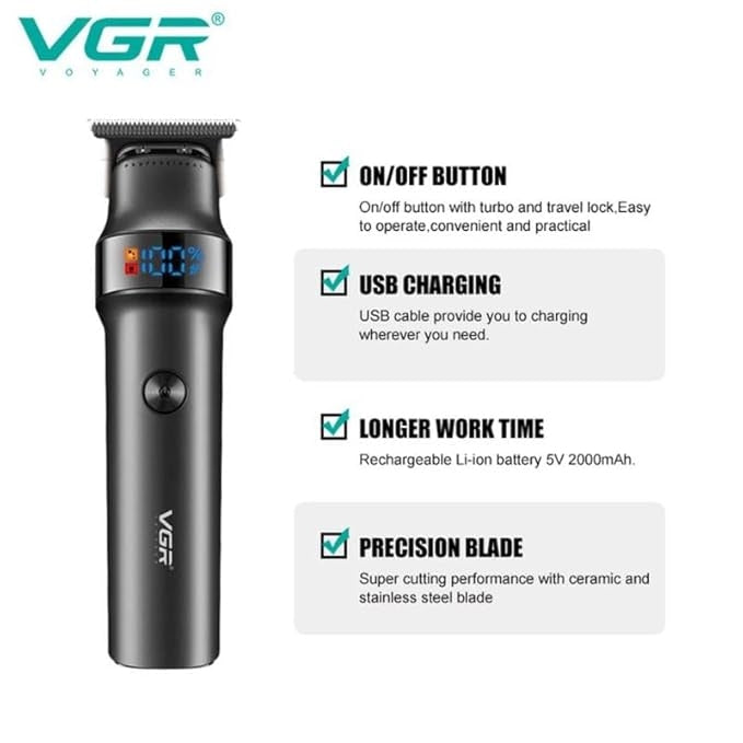 Aparat de tuns profesional VGR V 987 reincarcabil negru