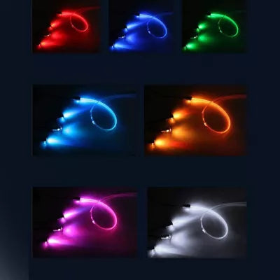 Lumini Ambientale Bluetooth cu LED 6M Fibra Optica 5 Capete controlabile cu aplicatie Lotus Lantern